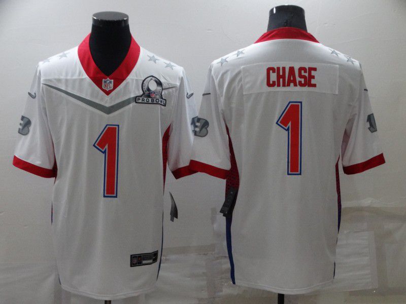 Men Cincinnati Bengals #1 Chase White Nike 2022 All star Pro bowl Limited NFL Jersey